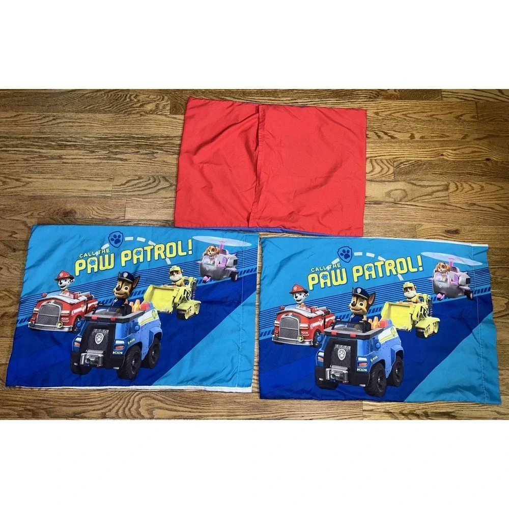 Paw Patrol Full‎ Size Reversible Comforter Blanket Fitted Sheet 3 Pillowcases